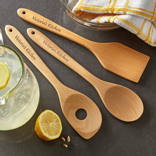 Any Message Wooden Utensil Set