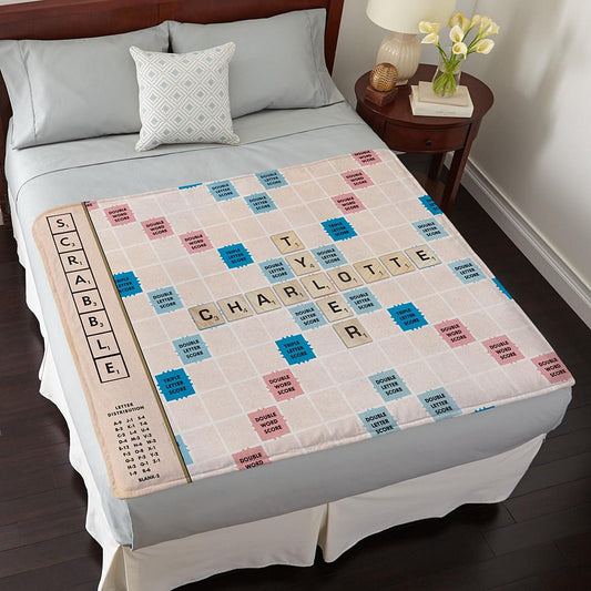 SCRABBLE Couple Plush Blanket