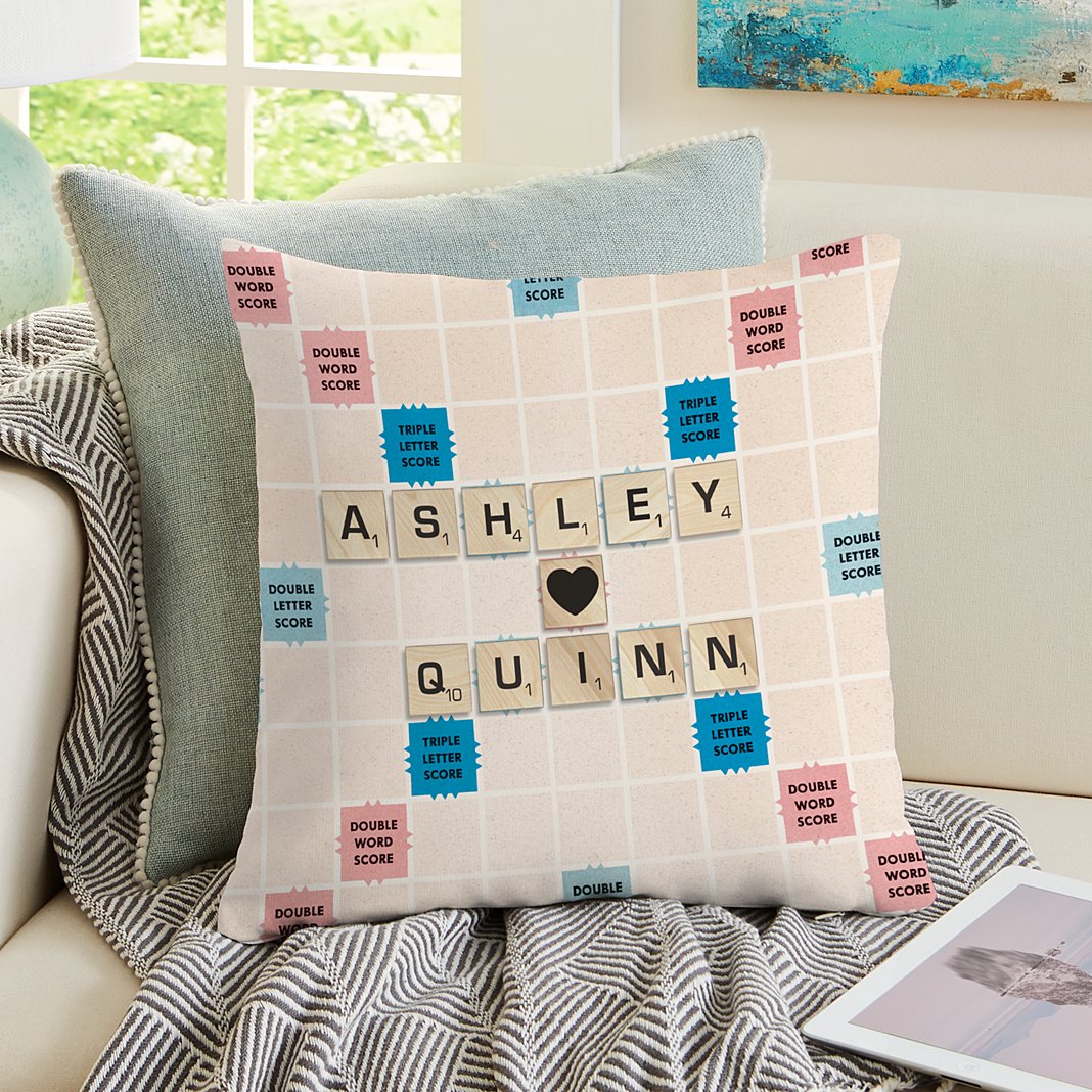 SCRABBLE Couple Throw Pillow