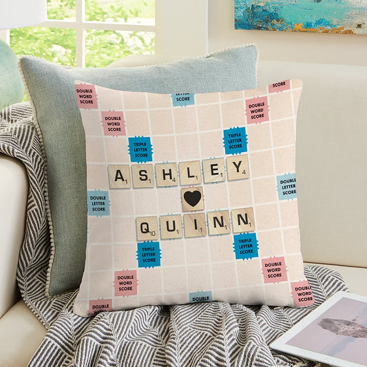 SCRABBLE Couple Throw Pillow