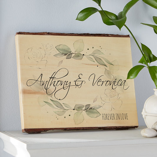 Floral Name Rustic Wood Sign