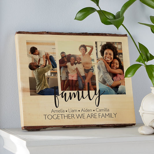 Heart of Our Family Rustic Photo Wood Sign