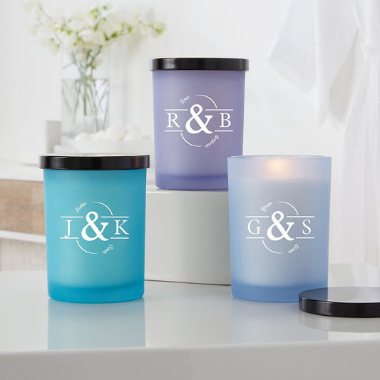 Our Name and Initial Glass Candle