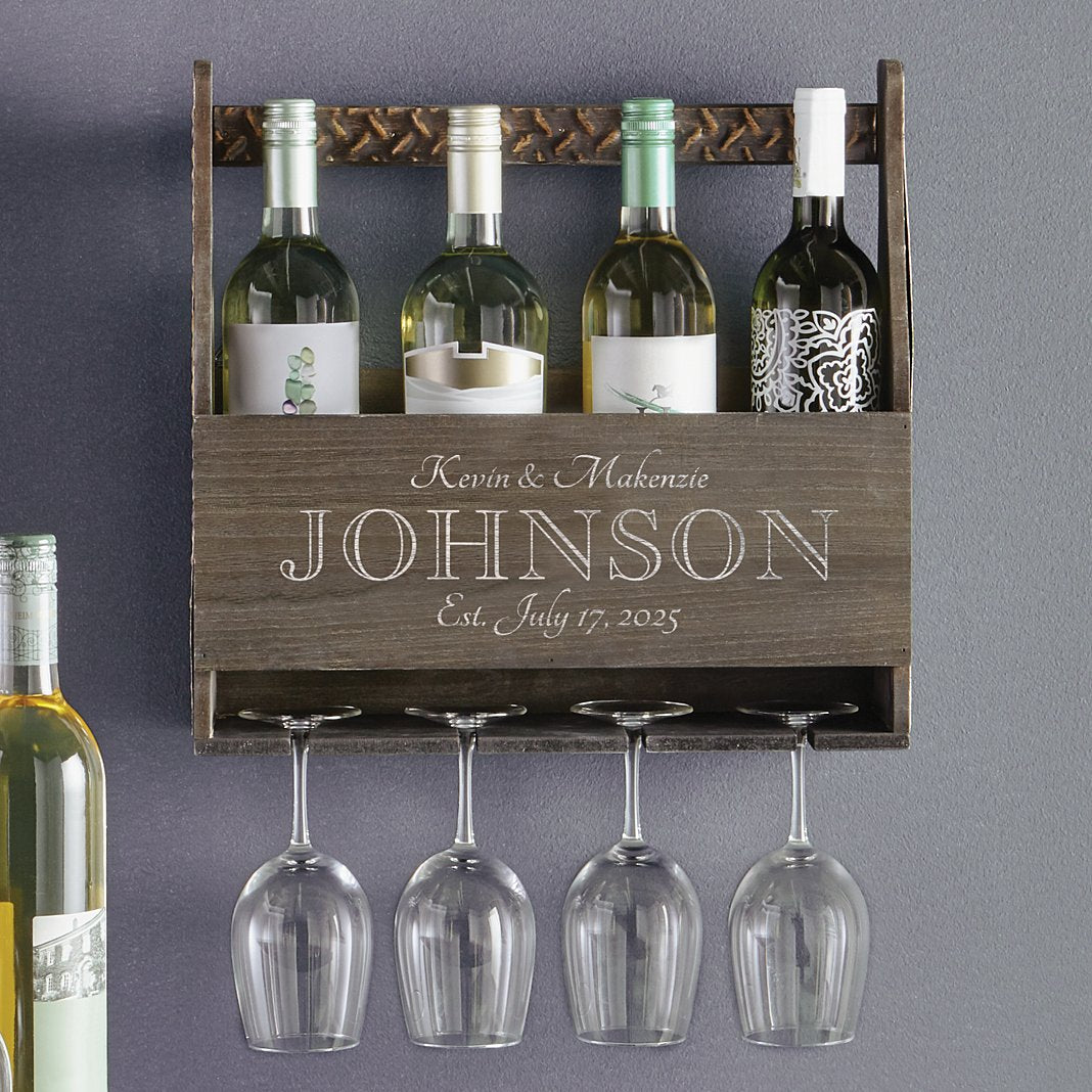 A Toast to Love Wood Wine Rack