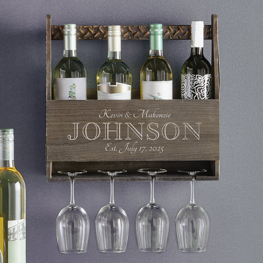A Toast to Love Wood Wine Rack