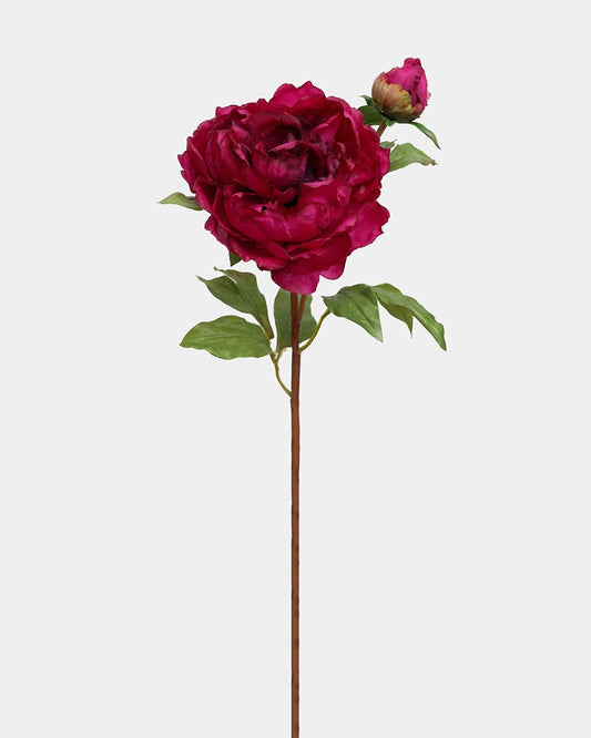 Faux Burgundy Pink Peony 20"