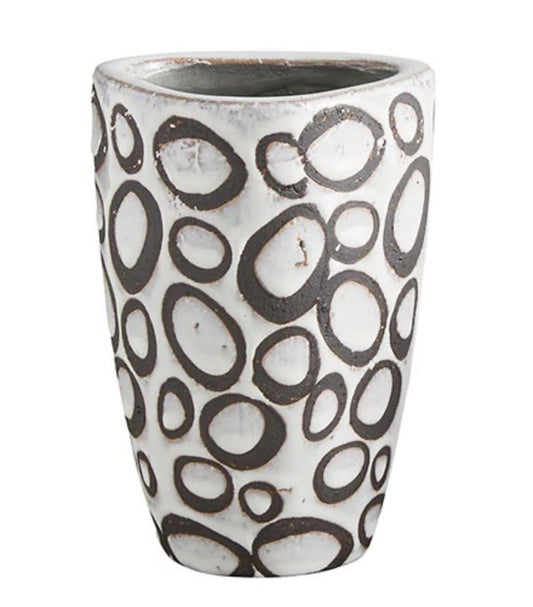 Black Circle Terracotta Vase - Large