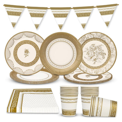 Gold & White Party Pack - 16 Pack