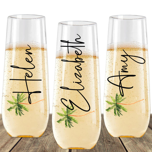 Palm Tree Champagne Flute