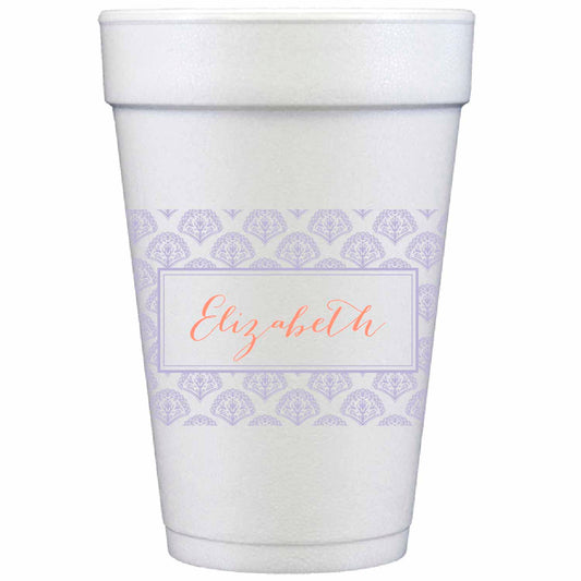 Blockprint Coral | Styrofoam Cups