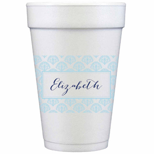 Blockprint Blue | Styrofoam Cups