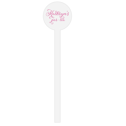 Tea Party | Stir Stick | Wooden Or Acrylic Round