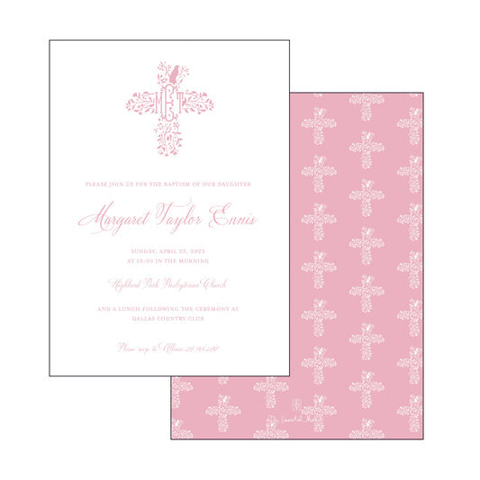 Bird Cross Pink | Invitation