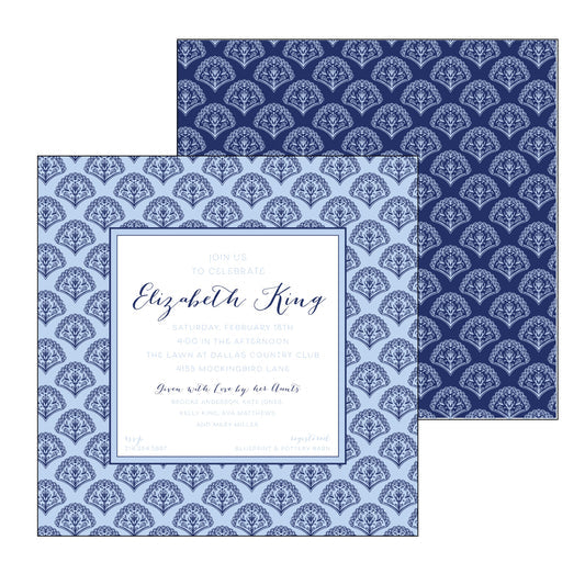 Blockprint Blue | Invitation