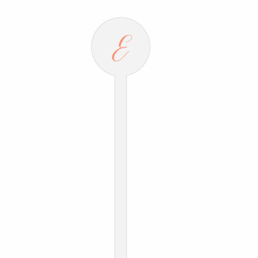 Blockprint Coral | Wooden Or Acrylic Round | Stir Stick