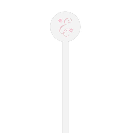 Floral Letters | Stir Stick | Wooden Or Acrylic Round