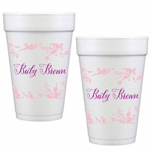 Pink And Blue Bonnets | Styrofoam Cups
