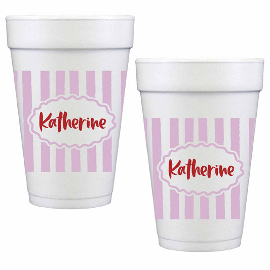Pink Stripes | Styrofoam Cups