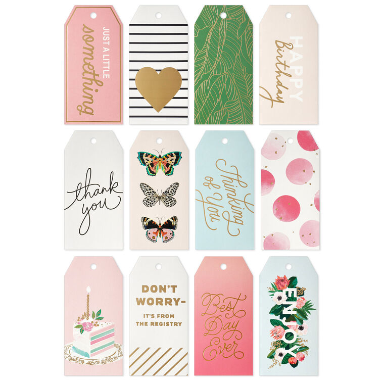 Refined Patterns 12-Pack Assorted Large Gift Tags