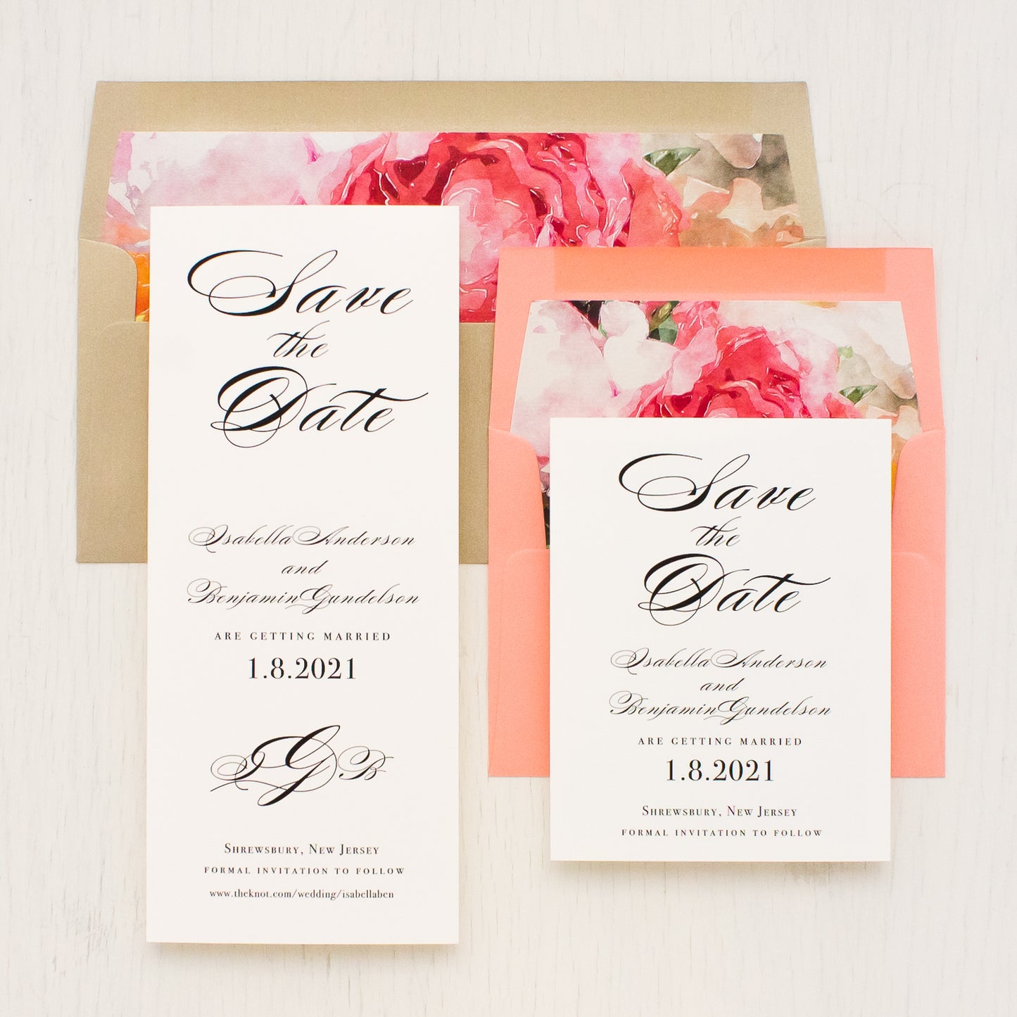Pink Petals Save The Dates