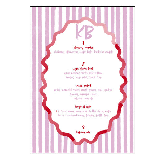 Pink Stripes | Menus