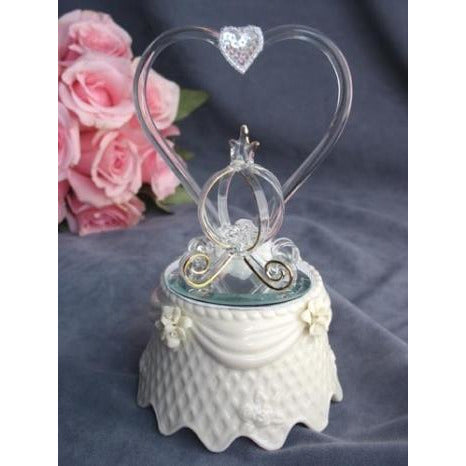 Pumpkin Coach Cake Topper With Porcelain Base