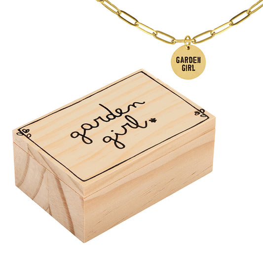 Link Chain Charm Necklace - Garden Girl