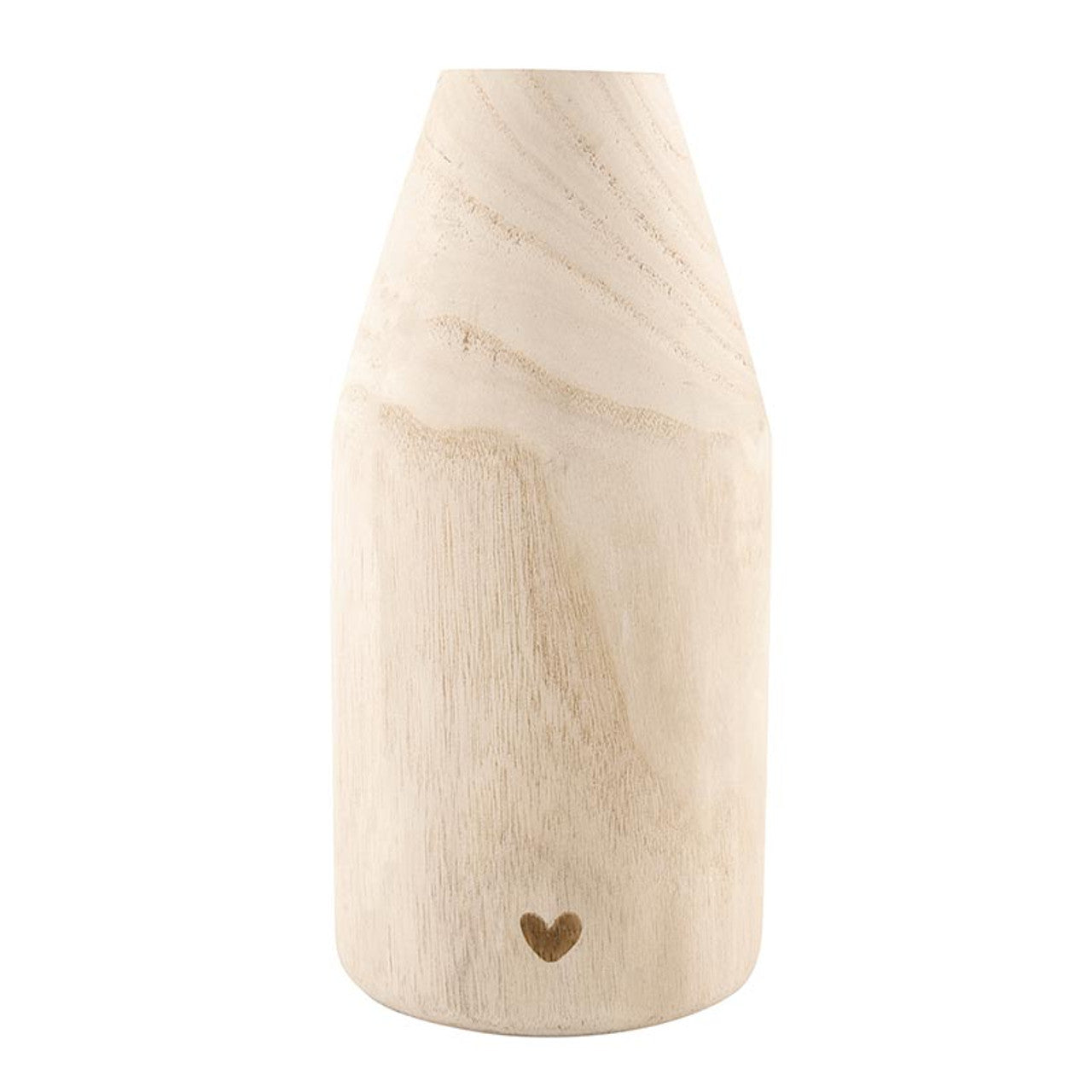 Paulownia Wood Vase - Heart