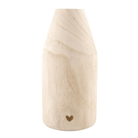 Paulownia Wood Vase - Heart
