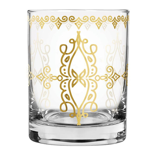 DOF Rocks Glass - Clear with Gold Foil