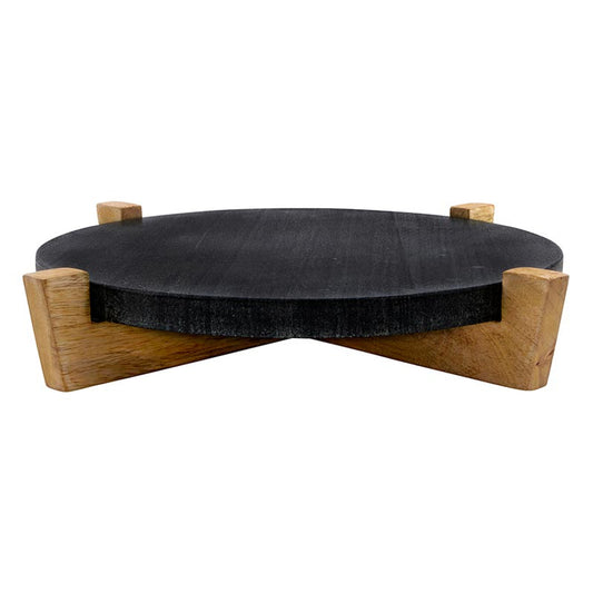 Black Marble Board on Wood Stand