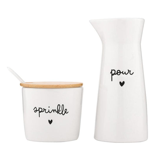Ceramic Creamer + Sugar - Set of 2