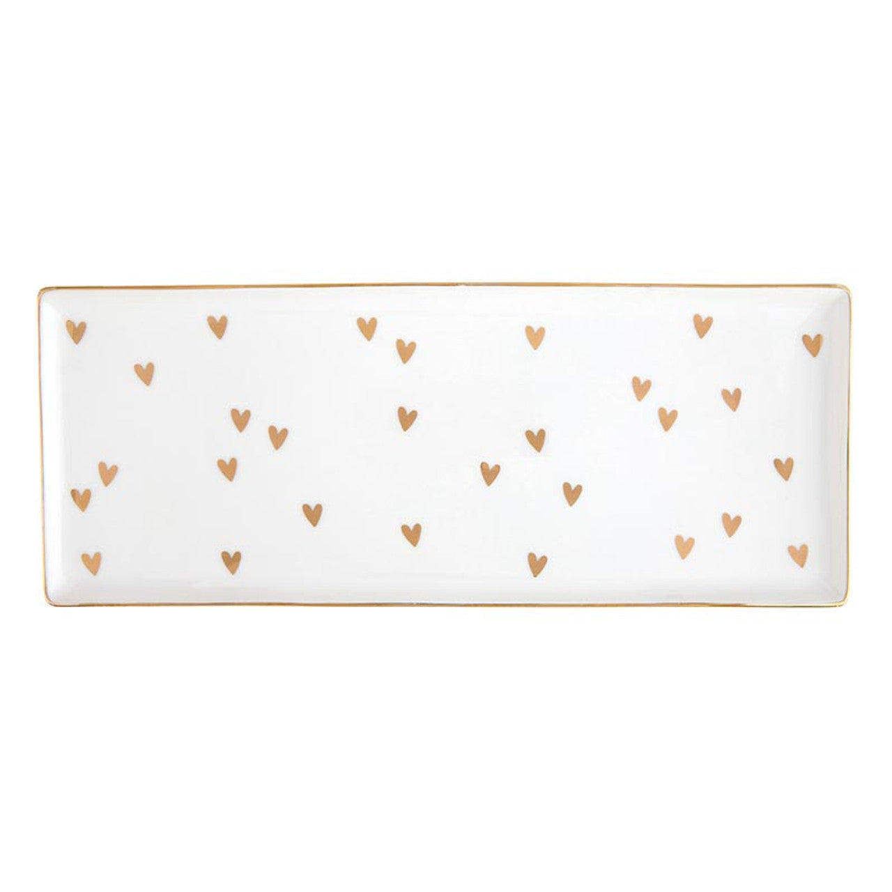 Ceramic Tray - Gold Foil Hearts