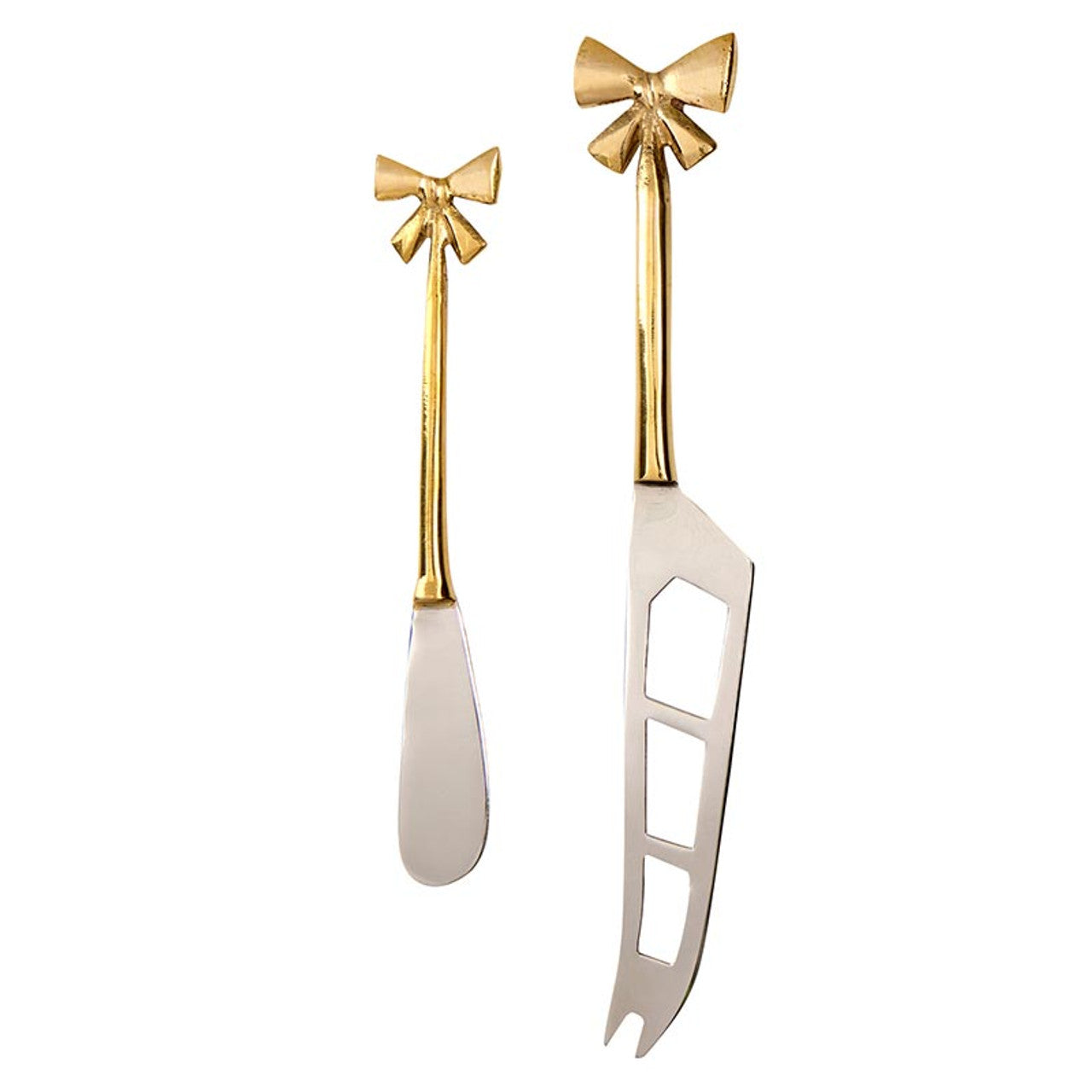 Gold Bow Cheese Knives - Set of 2