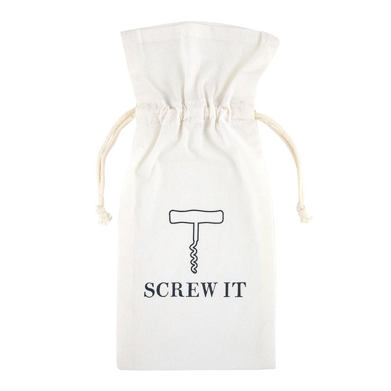 Face to Face Muslin Wine Bag - Screw It