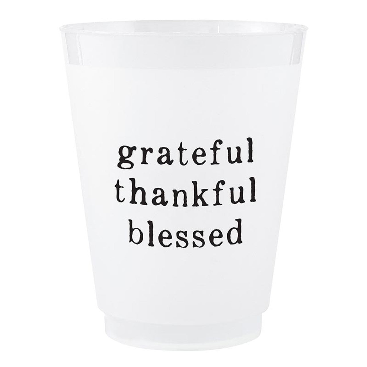 Face to Face Frost Cups - Grateful Thankful Blessed - Set of 8