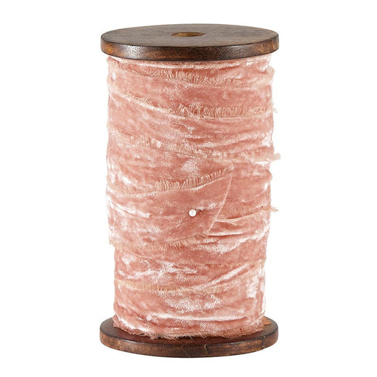 Frayed Velvet Spools - Rose