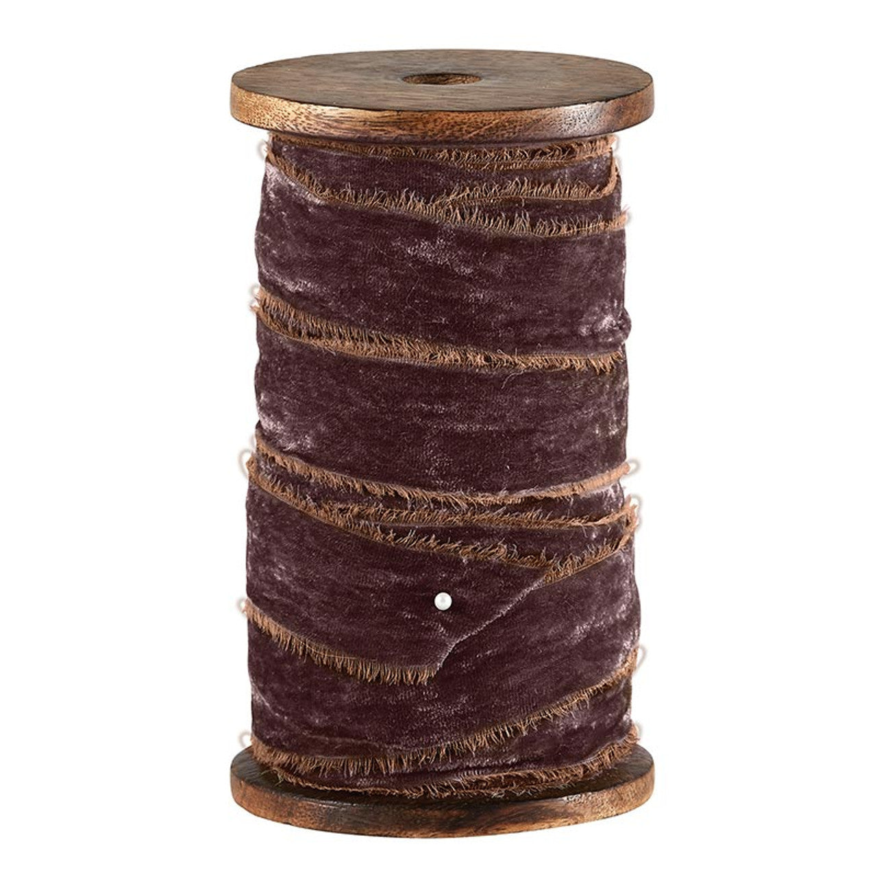 Frayed Velvet Spools - Light Brown