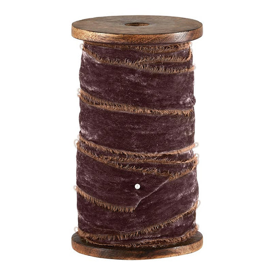 Frayed Velvet Spools - Light Brown