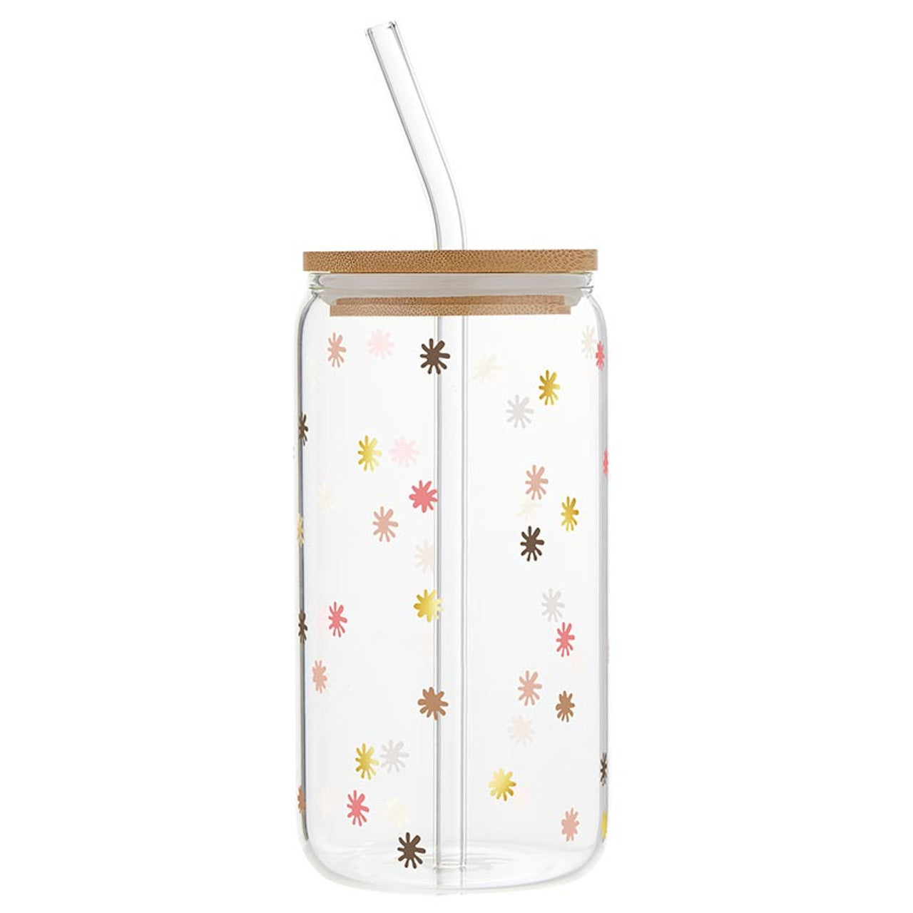 16oz Glass Tumbler - Blush Stars