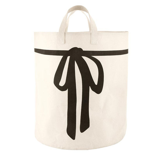 Large Canvas Storage Tote - Bow
