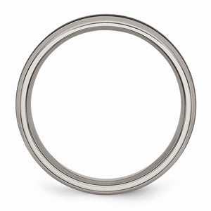 Titanium Black Carbon Fiber Polished Domed Comfort Fit Band