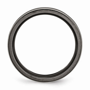 Grooved and Polished Flat Band in Two-Tone Titanium