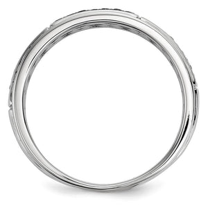 Men's 1/8 Cttw Black & White Diamond Band in Sterling Silver