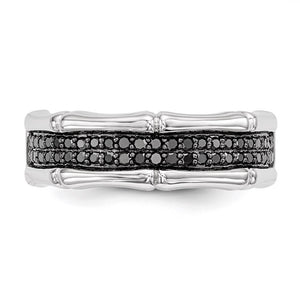 3/8 Cttw Black Diamond Men's Band in Sterling Silver