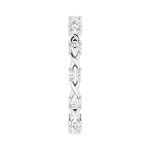 14K White Gold 3/8 CTW Diamond Eternity Band
