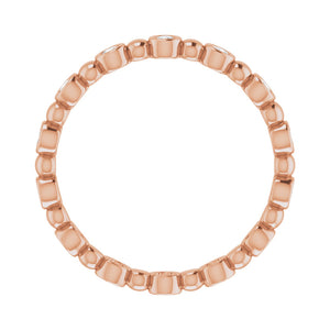 3.214K Rose Gold 1/4 CTW Diamond Bezel Set Eternity Band