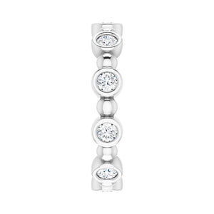 3.14K White Gold 1/2 CTW Diamond Bezel Set Eternity Band