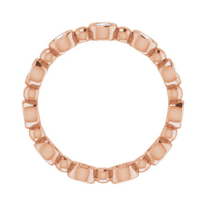 3.14K Rose Gold 1/2 CTW Diamond Bezel Set Eternity Band