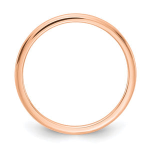 1.10k Rose Gold Polished Half Round Stackable Band